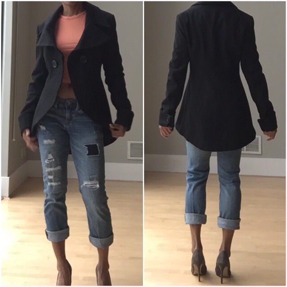 Black pea coat.
