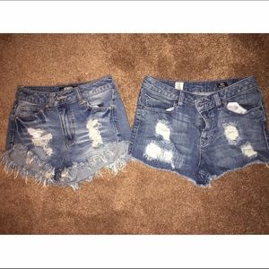 TWO pairs of high waisted jean shorts💙