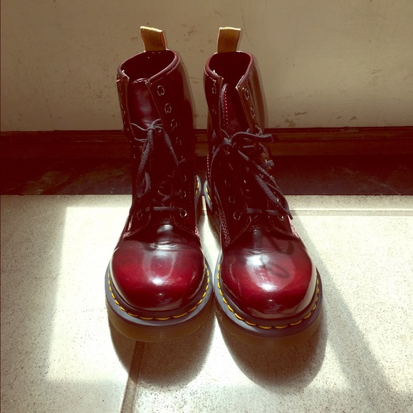 Dr. Martens, size 6, red glossy color