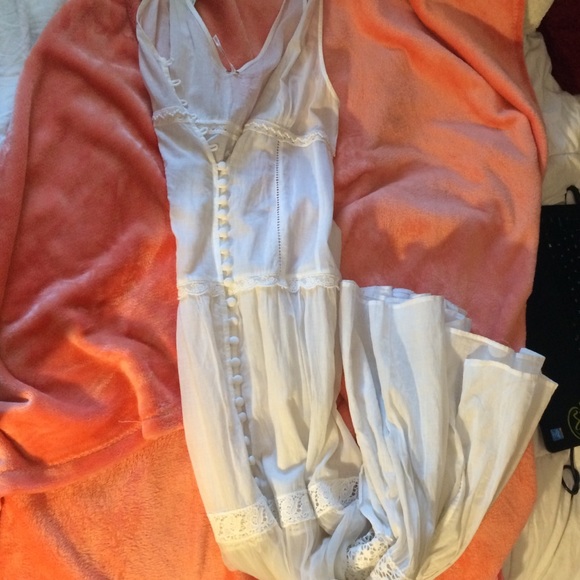 Long button up front dress