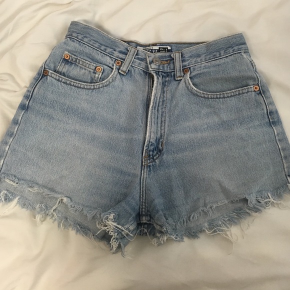 High waisted jean shorts