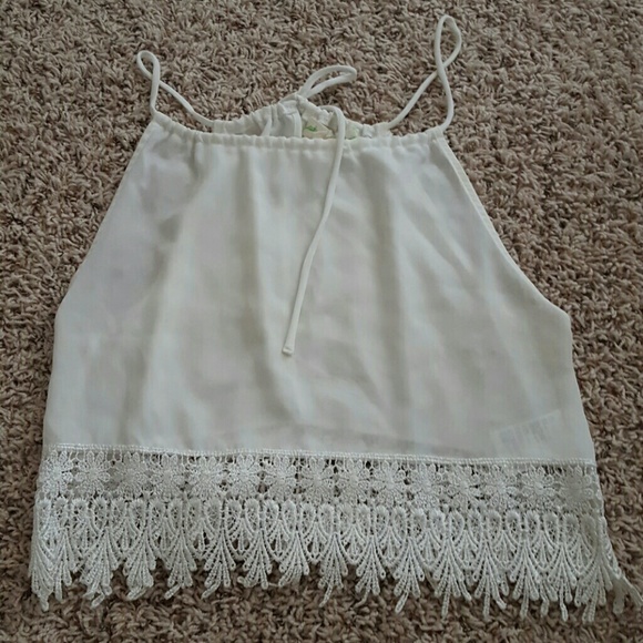 Staring at the stars Lace white tank small