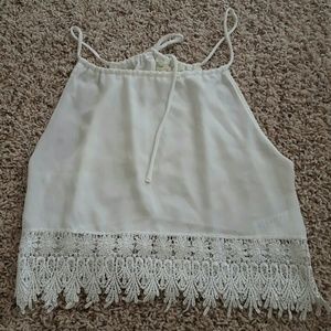 Staring at the stars Lace white tank small