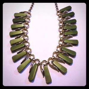 Olive green and gold necklace
