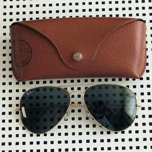 Ray-Ban Large Aviators Black & Gold RB3025