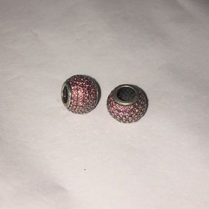 Pink pave ball Pandora charms