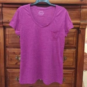 💀  🎁👛SALE👚Mudd Maroon T Top W/Pocket szXL