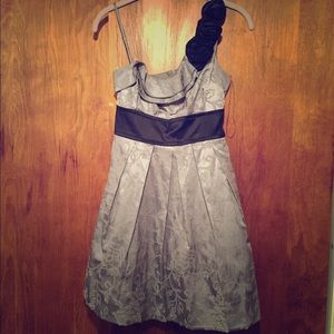 Gray and black semi-formal dress