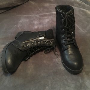 black combat boots/ booties