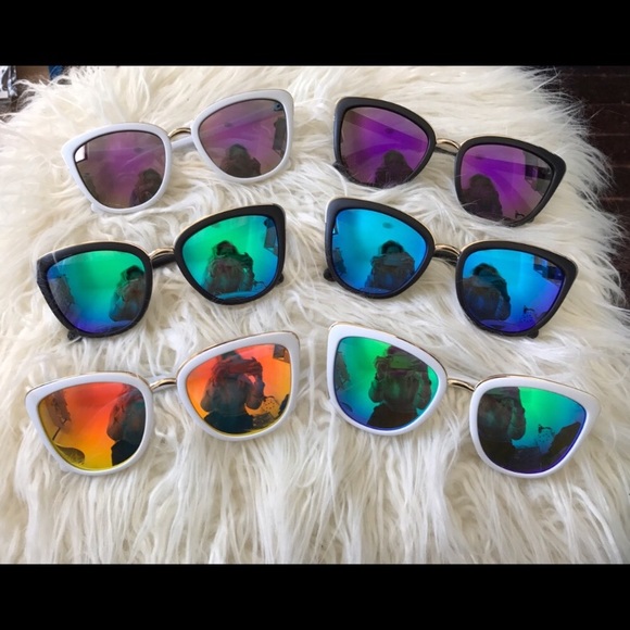 SALE LARGE CAT EYE MIRRORED SUNGLASSES My girl - Picture 2 of 3