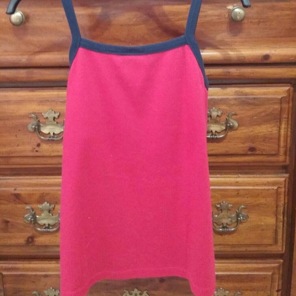 π ππSALEβπSoft Red/Blue Trim Sumr Top sz14/16 - Picture 2 of 3