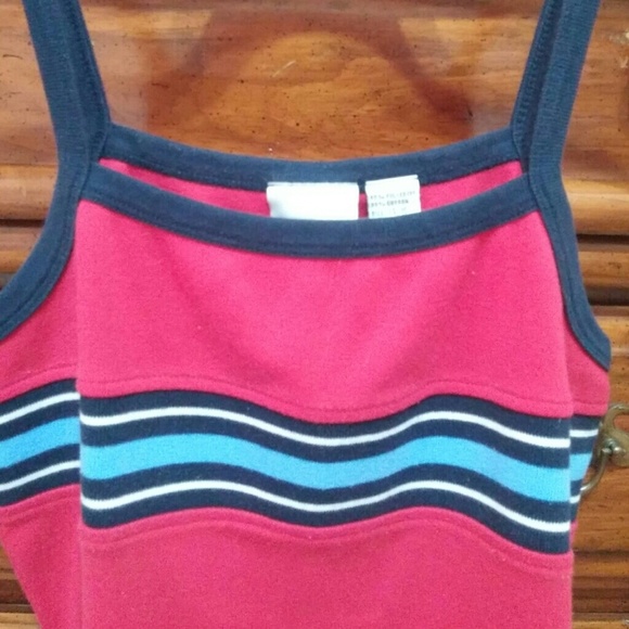 π ππSALEβπSoft Red/Blue Trim Sumr Top sz14/16 - Picture 3 of 3