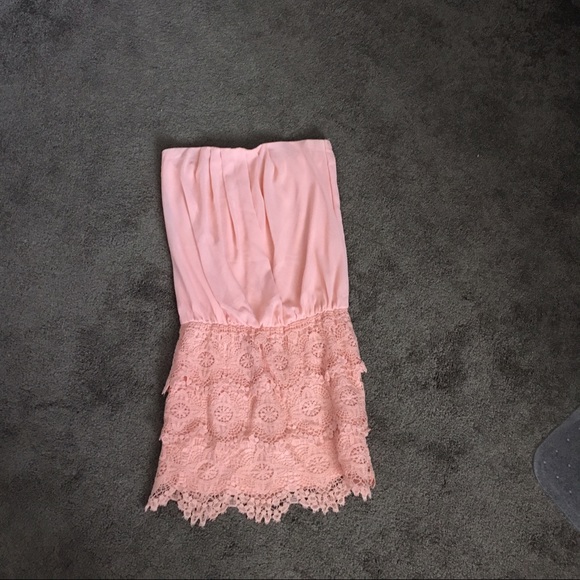 Tube Top Coral Dress