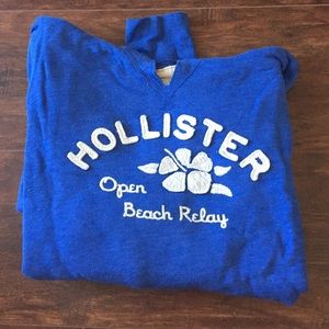 Hollister Blue Hoodie Worn Once, Great Condition