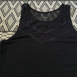 Black lace-top tank