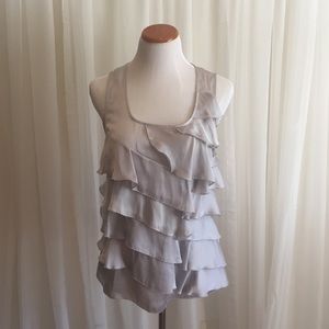 Silver ruffle top