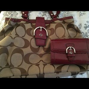 Coach purse with matching wallet