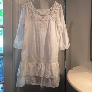 Lucky Brand 3/4 sleeve, drop waist lace dress