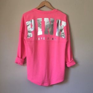 VS Pink Varsity Crew Neck Sweater
