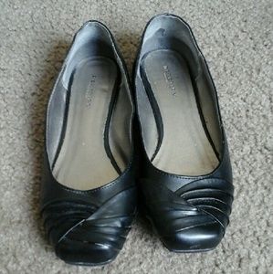 Black Square Toe Flats