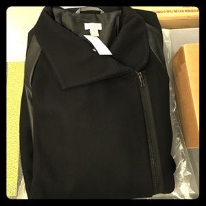 J crew Envelope Leather Sleeve Peacoat