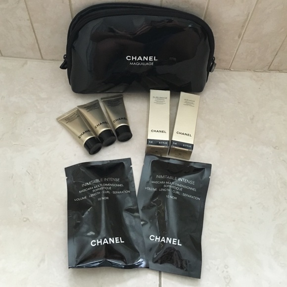 Chanel patent makeup bag samples of Chanel