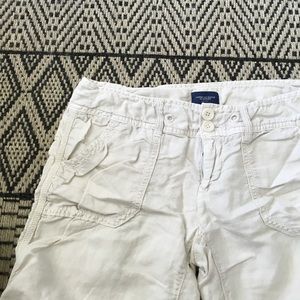 Linen pants, full length.