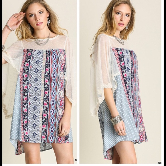 •lace sleeve boho dress• - Picture 2 of 3