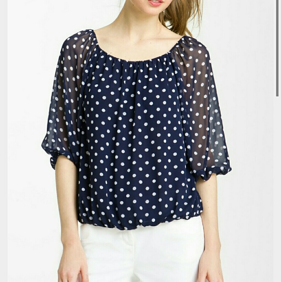 vince camuto polka dot top