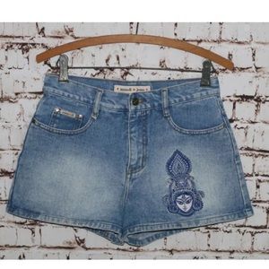 Vintage high waist denim shorts festival Jean 90s