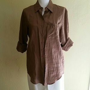 Carry Back Linen Shirt Sz. 8, Chocolate Color
