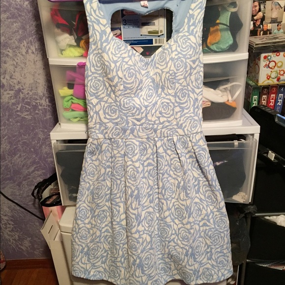 Blue and white summer dress