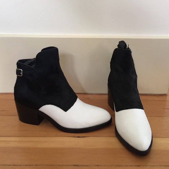 Alexander Wang Black and White Cara Boots size 37
