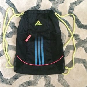 Adidas neon drawstring backpack