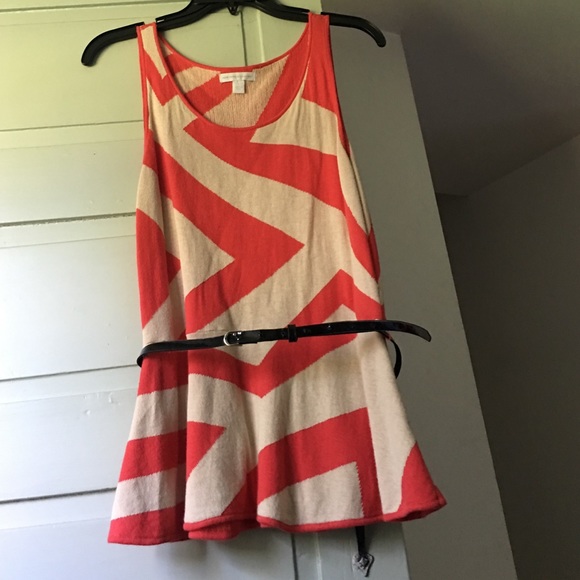 New York & company peplum top with belt - Picture 3 of 4