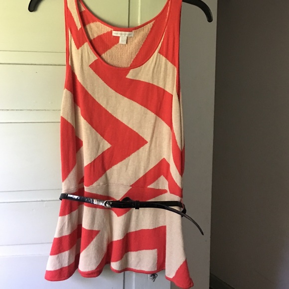 New York & company peplum top with belt - Picture 4 of 4