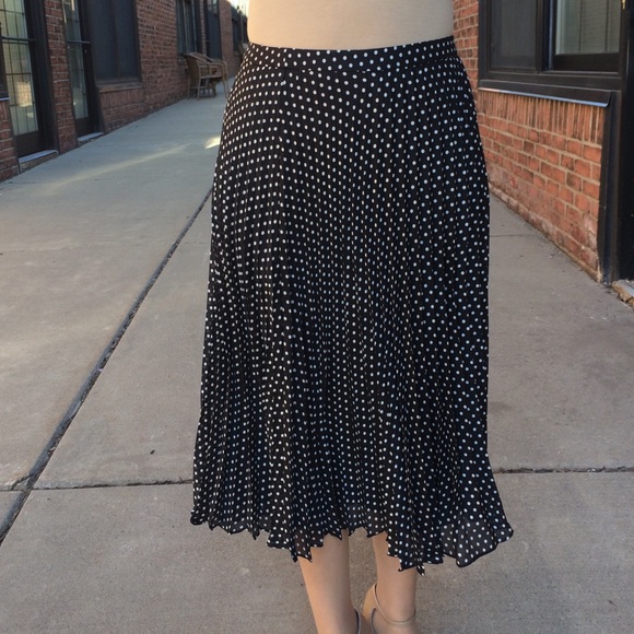 Polka Dot Pleated Skirt