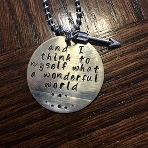 Song quote, hand stamped