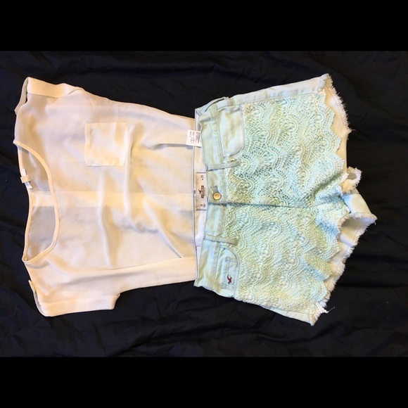 Mint green high wasted Hollister shorts