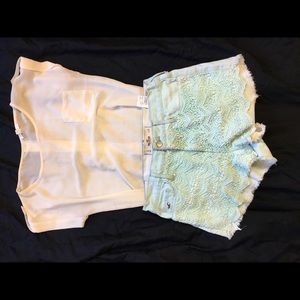 Mint green high wasted Hollister shorts
