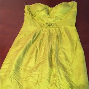 Chartreuse mini F21 strapless dress!