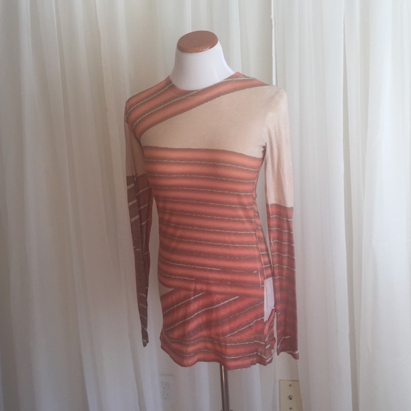 Orange and cream long sleeves top