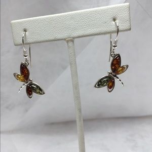 Sterling silver natural Amber earrings
