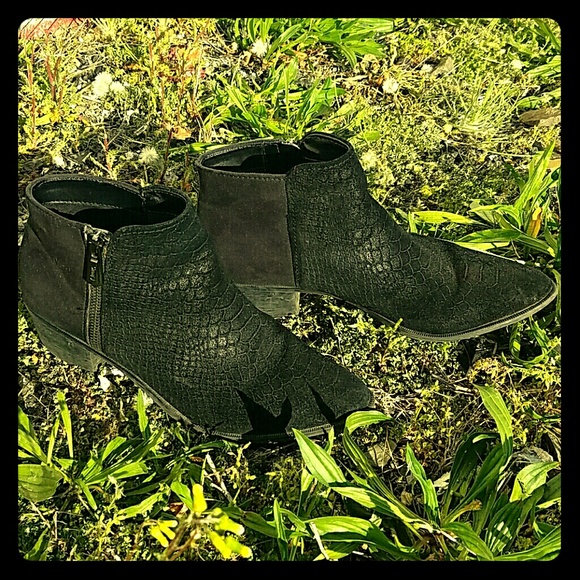 Black Leather Ankle Boots