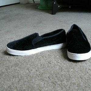 New | Black Hairy Loafer Sneakers