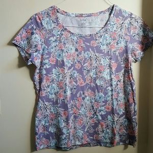 L.L. BEAN SMALL COTTON FLORAL SHIRT L.L. BEAN SMALL COTTON FLORAL SHIRT