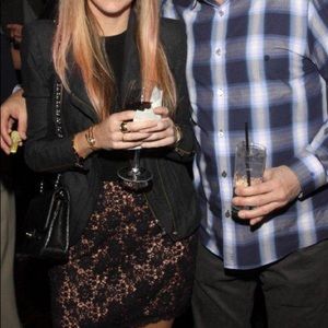 Black&Flesh-Tone Lace Kimchi Blue Mini Skirt Sz 4