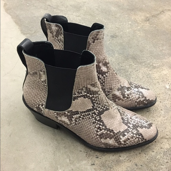 Rag & Bone Embossed Leather Python Ankle Boots - image 1