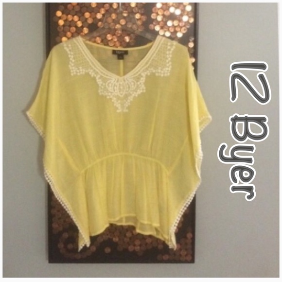 Iz Byer Tops - Crochet Embellished Top