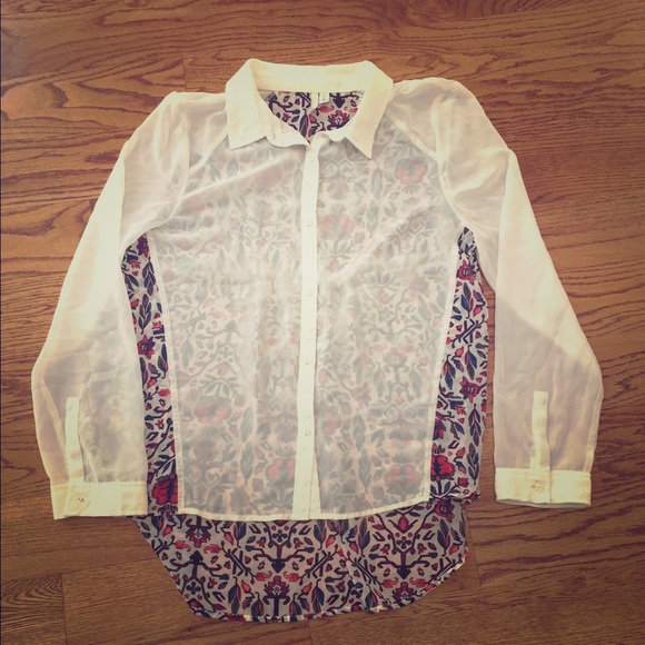Long Sleeved Sheer Button Down